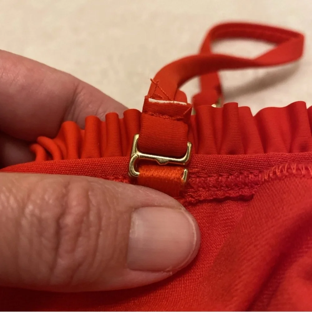 Xhilaration Red Smocked Bikini Top